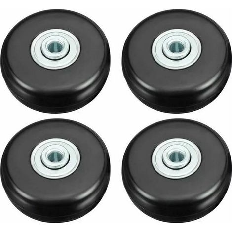 Roues de valise, roulettes de réparation de bagages robustes de 50 mm Roues pivotantes de rechange universelles silencieuses en caoutchouc Lot de 4 roulettes de rechange pour valise/bagage/sac (1/5)