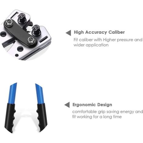 Pince à sertir cosse électrique 6-50mm² – Réglable professionnelle avec coupe-câble – Acier au carbone pour durabilité (1/4)