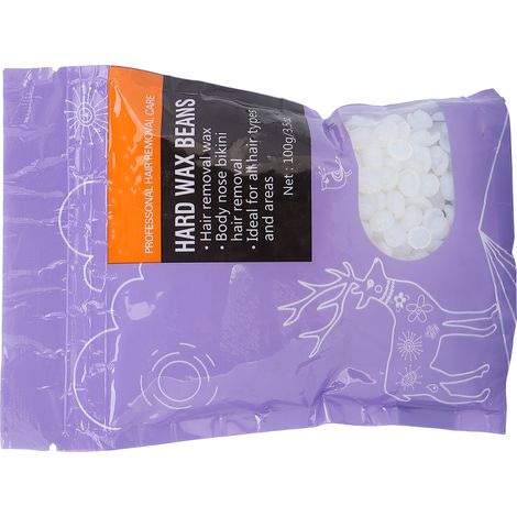 100g Grains de cire dure transparents pour épilation corps, perles de cire dépilatoire, réutilisables pour peau douce (1/5)