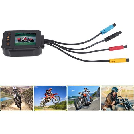 DVR pour moto 2 pouces avec deux caméras HD, enregistreur vidéo haute définition, surveillance de stationnement (livré avec batterie intégrée) (MT30A) (1/5)