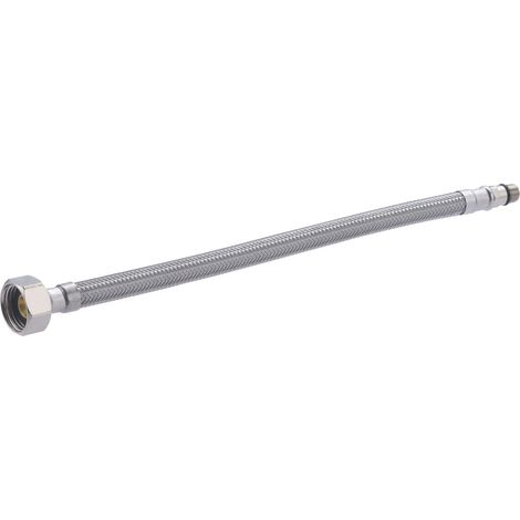 Flexible de Acero Inox Macho Grifería Hembra QUICK PLOMBERIE - Macho 10x100 Hembra 1/2 Paso Interior 8mm Longitud 300mm DN8