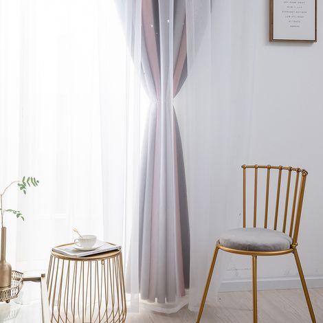 Rideau étoile occultant de haute précision, 1 pièce, pour enfants filles, chambre à coucher, salon, fenêtre colorée à Double couche (1/5)