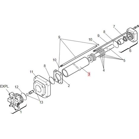 Faac – Pièce détachée cylindre piston 402 piéton – Pour motorisation de portail – 7366075 (1/3)