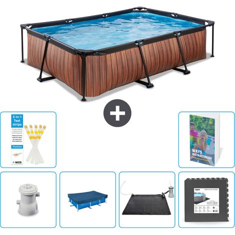 Exit-toys Piscina Exit Rectangular - Efecto madera - 300x200x65 cm - 7-piezas  S227 (1/5)