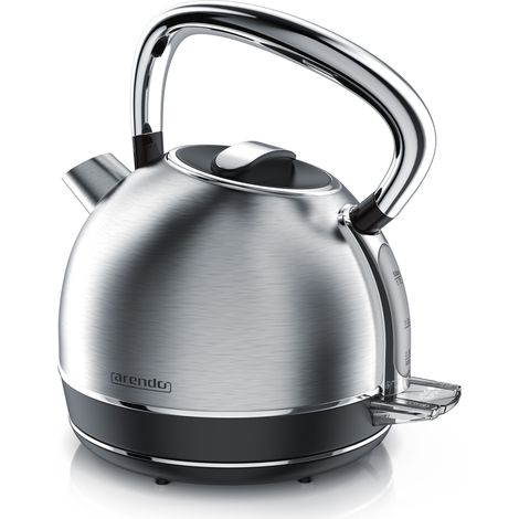Arendo Wasserkocher mit Temperatureinstellung, 1,7 l, 2200 W, Edelstahl Retro Style Vintage, Überhitzung & Trockenkochschutz, silber (1/5)