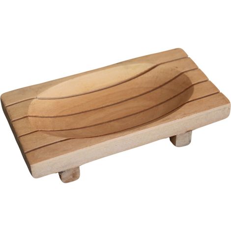 Porte-savon classique en acajou - Égouttoir à grille- Vendu par 1 (1/4)