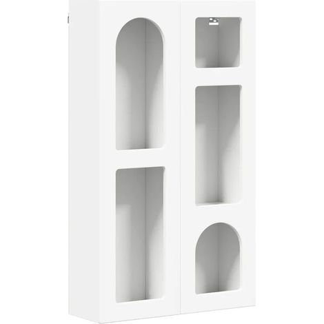 Armario moderno de pared con múltiples compartimentos 59 x 20 x 100 cm madera de ingeniería blanca 020054791 (1/5)