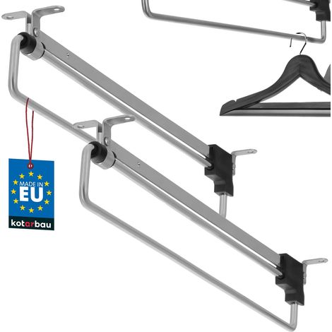 2 appendiabiti estensibili per armadio, argento, 35 cm (1/5)