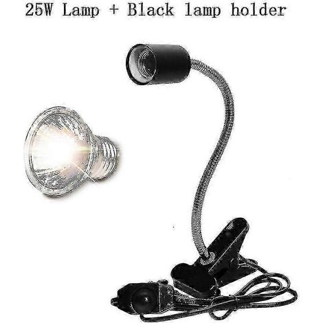 Lampe chauffante UVA/UVB pour reptiles, clip réglable, pour tortues, lézards, serpents et terrariums.-AquaForge