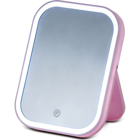 Specchio da appoggio trucco luminoso con led 13,5 x 2 x 18 cm