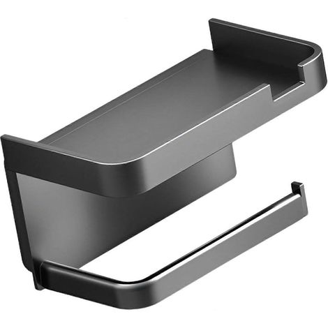 Quincaillerie gris anthracite, porte-papier toilette intégré, porte-papier toilette adhésif, porte-rouleau de papier toilette (1/5)
