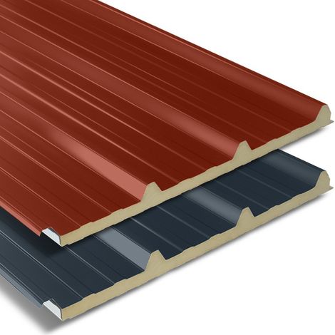 Panneau sandwich pour couverture isolée YOUSTEEL AXEL PLUS® - 2200x1000 mm - Gris Anthracite