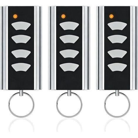 Lot de 3 télécommandes de rechange pour émetteur manuel Normstahl RCU433-4K, RCU433-2K, EA433 2KM/2KS/4KS, 433 MHz, 2 canaux, compatible avec les motorisations de portail Crawford Entrematic (1/5)