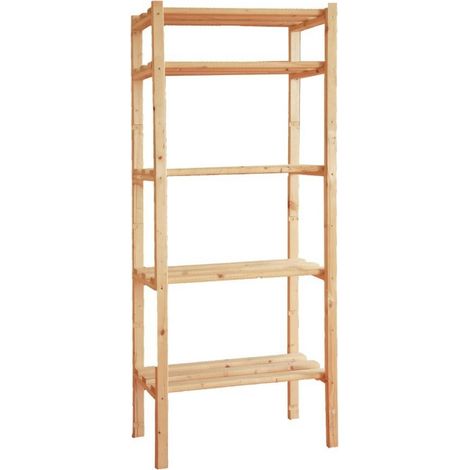 Scaffale in legno 170x80x40 5 piani guercio - guercio (1/2)