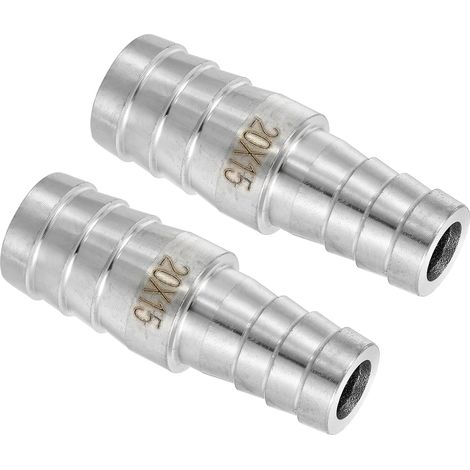 2Pcs Raccord De Réduction pour Tuyau 13/16" À 17/32", Raccord De Tuyau en Acier Inoxydable 304, hygiénique pour Systèmes À Vide, Connexions Industrielles De Tuyaux, Argent (1/5)