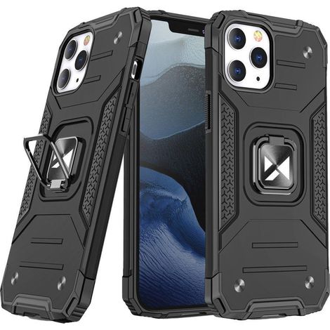 Custodia corazzata per iPhone 14 Pro Max, supporto magnetico Ring Armor, nera (1/5)