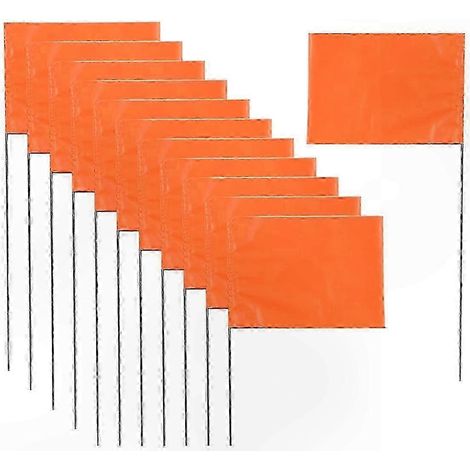Lot de 50 fanions de balisage résistants pour jardin et irrigation, 38 x 10 x 13 cm, résistants aux intempéries, couleur orange. (1/5)