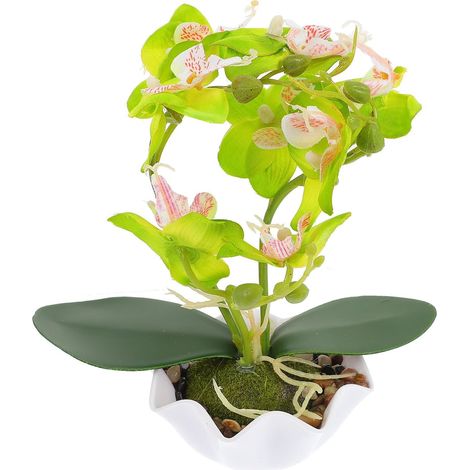 Phalaenopsis artificielle en pot un bonsaï vert décoratif (1/5)