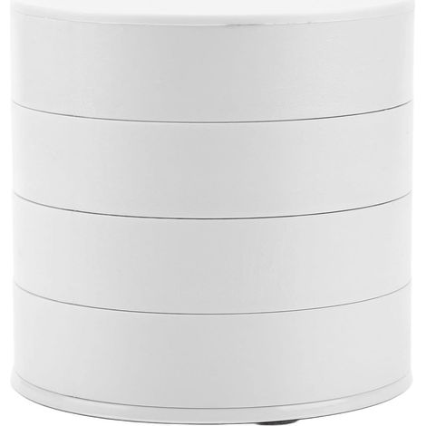 Rotating Jewelry Organizer, Round Rotating Dust Box with Lid for 4-Layer 360 Degree Rotating Office Household Organizer (WHITE) (1/5)