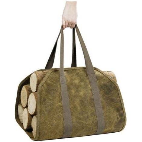 BARKBUSTERSSac bûche Cheminée fourre-Tout, Panier Bois de Chauffage en Toile Solide, Panier bûche de Transport Bois de Chauffage Foyer Accessoires pour poêle à Bois,94 x 46cm (1/5)