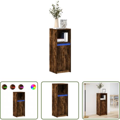 vidaXL LED-Beleuchtung - LED-Sideboard Räuchereiche 38x34x100 cm Holzwerkstoff (1/5)