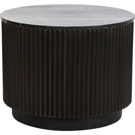 Table Café Métal Marbre 61X61X41 Noir (1/4)