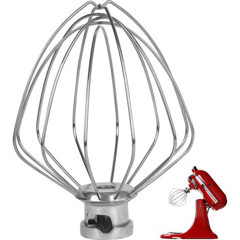 1 Fouet à mousse Acier inoxydable Compatible Kitchen-Aid Artisan 4,5-5QT Robot culinaire Pâtisserie (1/5)