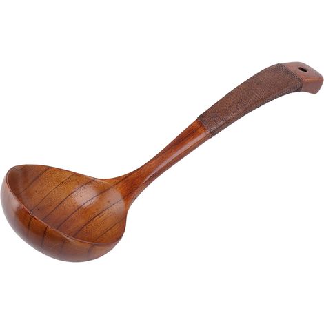 Cuillère à soupe japonaise à long manche courbé, forme ronde, modèle en tissu (1/5)