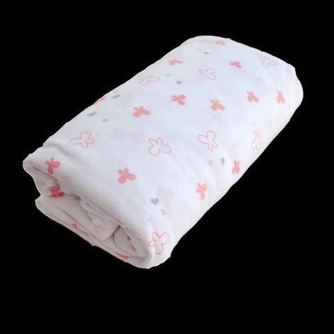 Drap housse imprimé Lapinou Rose Clair 70x140 cm (1/2)