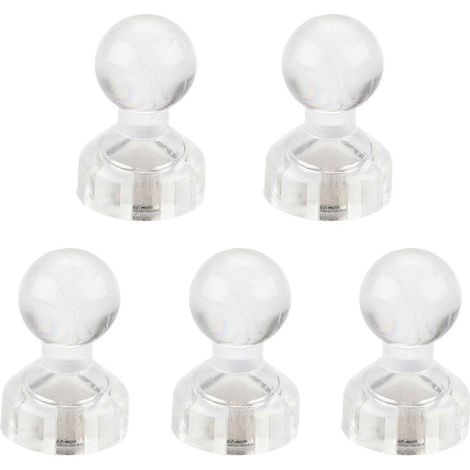 Aimants-punaises transparents et colorés pour réfrigérateur – Lot de 5 aimants puissants, parfaits pour tableaux blancs et usage au bureau