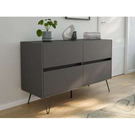 Raumwunder Kommode Dion 120cm Greifraum 4 SoftClose Schubladen Grafit (1/5)