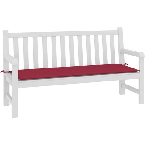 INLIFE Coussin de banc de jardin Tissu 150x50x3 cm Rouge bordeaux (1/4)