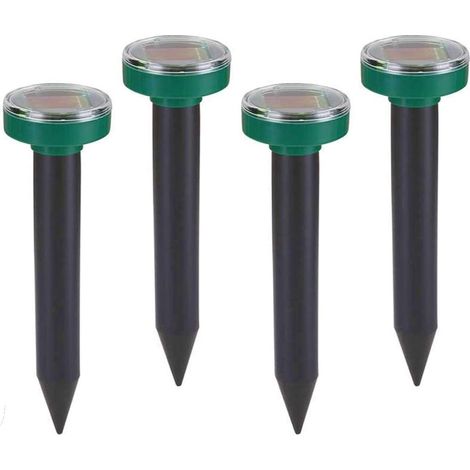 4 Solar Maulwurfvertreiber IP65 Ultraschall Maulwurfabwehr, Maulwurfabwehr, Wühlmausabwehr, Maulwurfabwehr für Garten Rasen Hof Grün Gras -RAPANDA