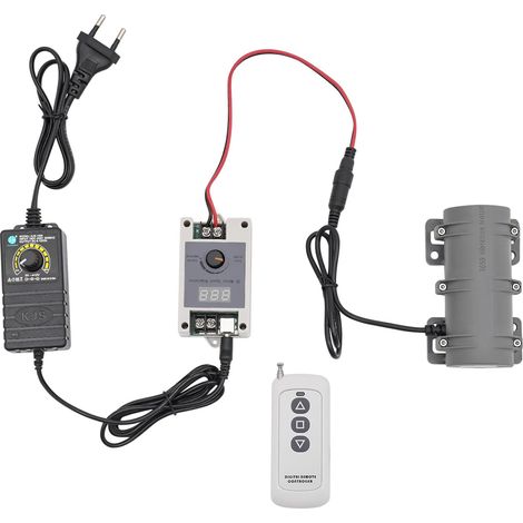 12V 8W 3800 U/min Gleichstrom-Vibrationsmotor, Mini-Rührgerät, Fernbedienung mit Digitalanzeige, Drehzahlregler, geeignet für Betonrüttler mit deutschem Stecker
