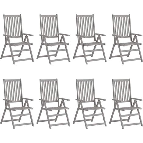 Maison Exclusive - Verstellbare Gartenstühle mit Auflagen 8 Stk. (1/5)