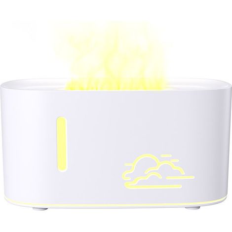Nouvel humidificateur à effet nuage et flamme, diffuseur d’arômes USB portable silencieux pour chambre et maison – blanc
