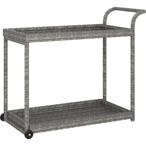 Maison Exclusive - Carrello da Bar Grigio 100x45x83 cm in Polyrattan