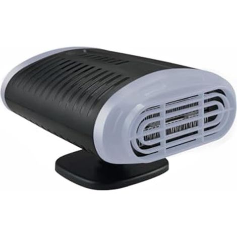 12V Autoheizung, 360 Grad verstellbar, tragbare Heizung, automatische Antibeschlag- und Enteisungsfunktion, Winter-Autoheizungsset für Kleinfahrzeuge (Schwarz/Grau)