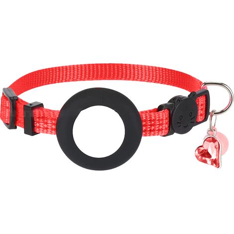 Collier Pour Chat Avec Support Intégré Pour Tag De Localisation - Nylon Réfléchissant - Boucle De Sécurité Détachable - Taille Réglable - 1 Pièce (1/5)
