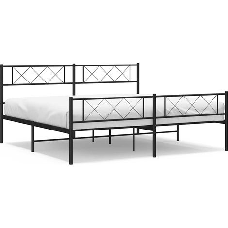 Maison Exclusive - Giroletto con Testiera e Pediera Metallo Nero 193x203 cm (1/5)