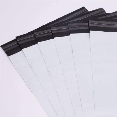 BUNTHAUS Lot de 100 sacs d'expédition en plastique blanc 25x35cm – Enveloppes auto-scellantes pour emballage et stockage - 25cm35cm (1/5)