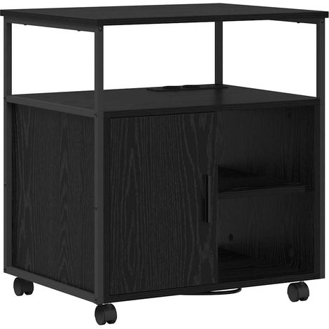 Maison Exclusive - Cabina con Stazione di Ricarica Rovere Nero 61 x 46 x 67 cm