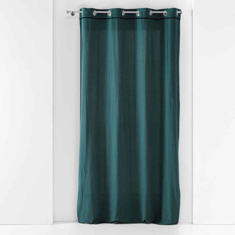 Rideau à Œillets "Linette" 135x240cm Pétrole (1/4)