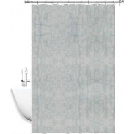 Trade Shop - Cortina De Ducha Anti-molde Impermeable Gris Blanco 180 X 220cm Anillos 52131 - (1/3)