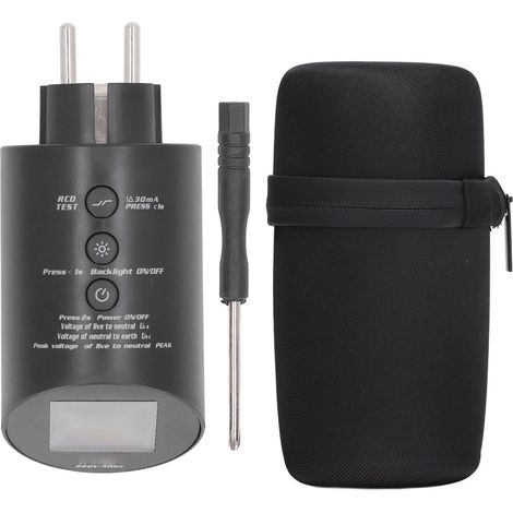 Testeur de prise numérique 3 pôles avec affichage, détecteur de prise électrique 220V pour maison, prise EU, testeur de charge de socket. (1/5)