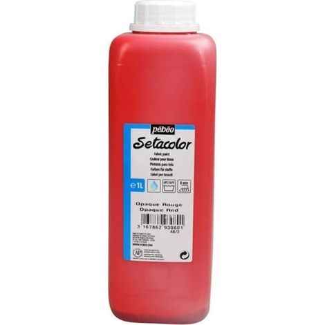 Peinture tissu - PEBEO - Setacolor Opaque - Rouge - 1 L - Couleur intense et vive (1/2)