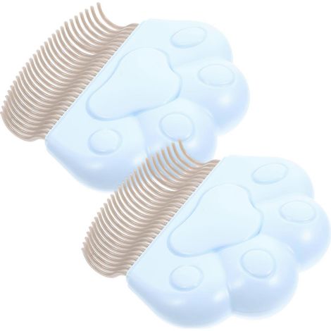 Peigne de toilettage pour chat, compatible avec un usage quotidien, lot de 4, motif patte bleue (1/5)