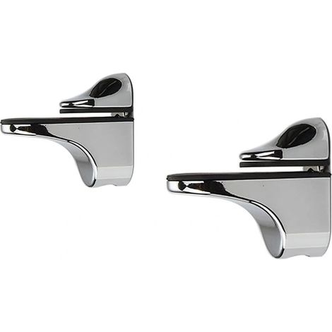 2-teilige Glasregalhalterungen, verstellbares, poliertes Zinklegierungs-Badezimmerglasregal für Glas- und Holzböden bis zu 3–20 mm Dicke (1/5)