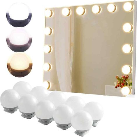 LED-Lampe – Kosmetikspiegel – 3 SMD 5050-Chips – Dimmbar 20–100 % – Berührungsschalter – Aluminiumkühlung – 50.000 Stunden Lebensdauer – 10-teiliges Set (1/5)