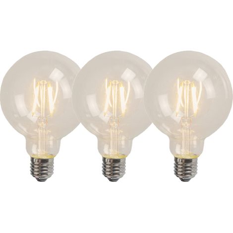 Set of 3 E27 LED Filament G95 4W 320LM 2700K